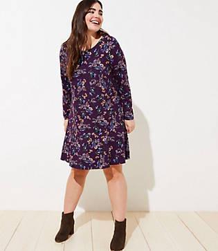 Loft Plus Primrose Knit Dropped Waist Dress