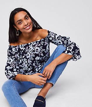 Loft Floral Off The Shoulder Top