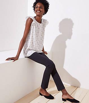Loft Straight Leg Leggings In Seamed Ponte