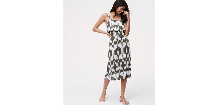 Loft Islander Ruffle Midi Dress