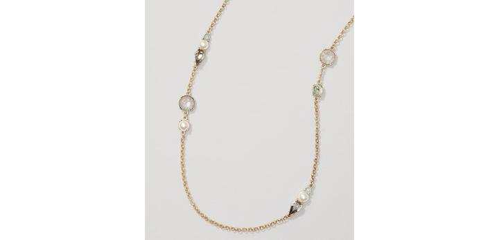 Loft Pearlized Stone Station Necklace
