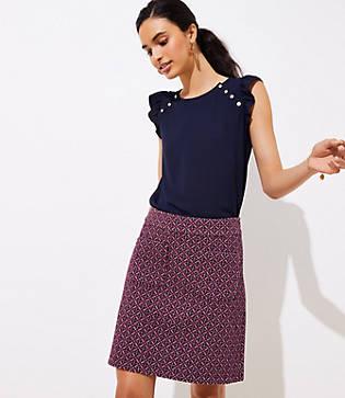 Loft Diamond Jacquard Knit Pocket Skirt