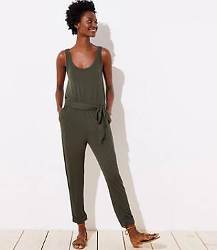 Loft Beach Slim Tie Waist Jumpsuit