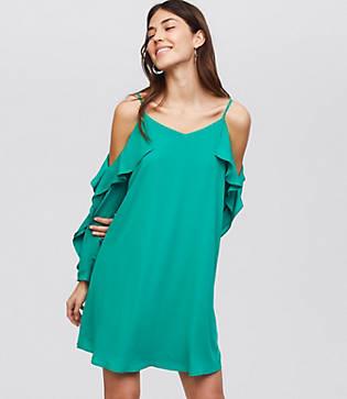 Loft Strappy Cascade Swing Dress