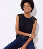 Loft Lace Raglan Sleeve Top