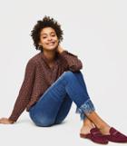 Loft Modern Fringe Hem Skinny Ankle Jeans In Dark Indigo Wash
