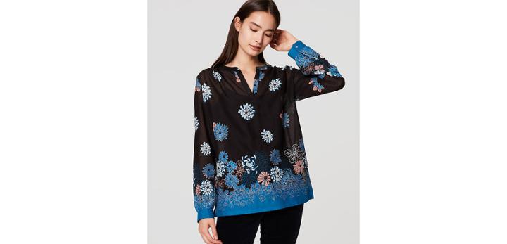 Loft Garden Split Neck Blouse