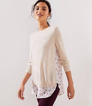 Loft Foliage Mixed Media Sweater