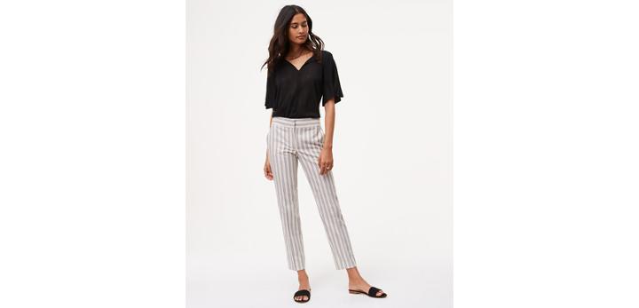 Loft Striped Ankle Pants