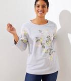 Loft Plus Floral Embroidered Sweatshirt