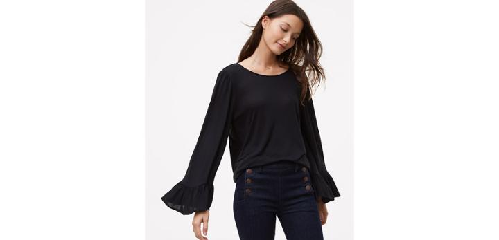 Loft Ruffle Bell Sleeve Tee