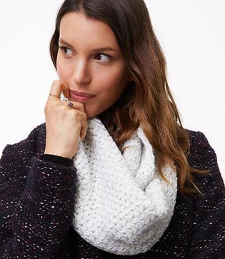 Loft Herringbone Shine Infinity Scarf