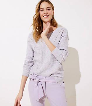 Loft Geo Pointelle Sweater