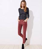 Loft Modern Velvet Slit Skinny Jeans In Elegant Rose