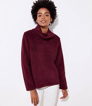 Loft Fleece Cowl Neck Top