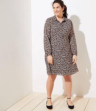 Loft Oe Animal Spotting Shirt Dress