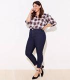 Loft Plus Gilded Button High Rise Slim Pocket Skinny Jeans In Dark Rinse
