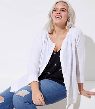 Loft Plus 3/4 Sleeve Signature Cardigan