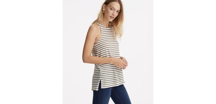 Loft Lou & Grey Striped Softserve Cotton Bare Tank