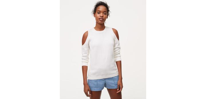 Loft Halter Cold Shoulder Sweater