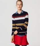Loft Stripe Notched Sweater