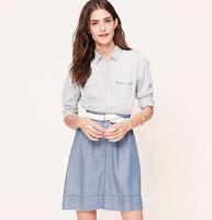 LOFT Chambray Elastic Waist Skirt