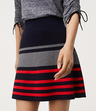 Loft Striped Flippy Sweater Skirt