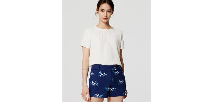 Loft Flamingo Riviera Shorts With 4 Inseam
