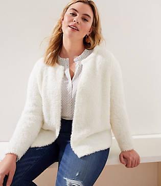 Loft Plus Fuzzy Open Sweater Jacket