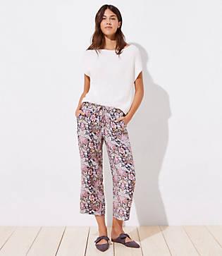 Loft Paisley Fluid Drawstring Pants