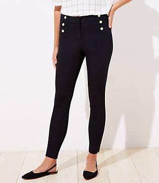 Loft Sailor High Waist Skinny Ankle Pants In Curvy Fit