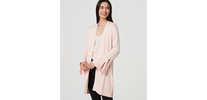 Loft Tie Cuff Open Cardigan