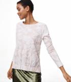 Loft Textured Floral Gathered Top