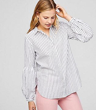 Loft Striped Blouson Sleeve Tunic