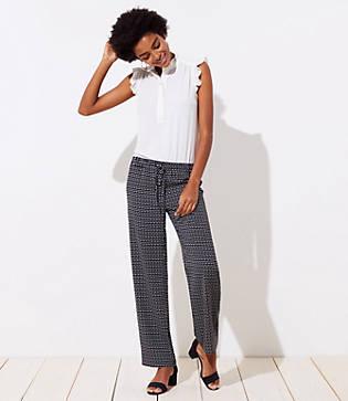 Loft Dotted Fluid Drawstring Pants