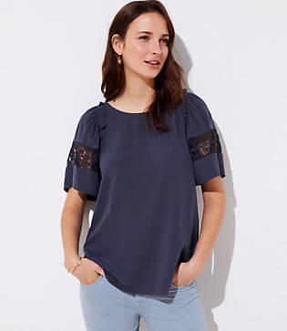 Loft Lacy Ruffle Top