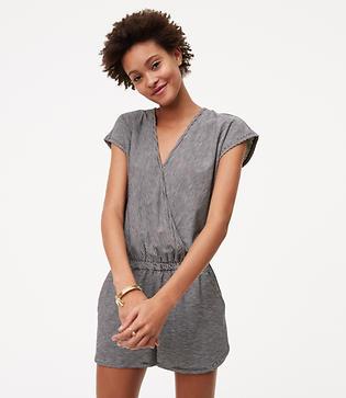 Loft Beach Striped Wrap Romper