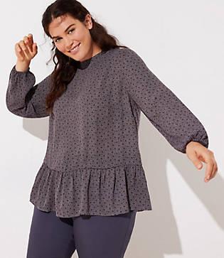 Loft Plus Cutout Mixed Media Top