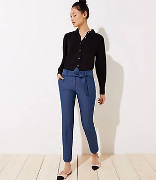 Loft Slim Tie Waist Pencil Pants In Custom Stretch In Marisa Fit