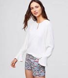 Loft P Frameneck Bell Cuff Blouse