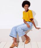 Loft Modern Wide Leg Crop Sailor Jeans In Classic Light Indigo Wash