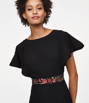 Loft Floral Velvet Tie Belt