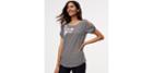 Loft Floral Stripe Twist Sleeve Vintage Soft Tee