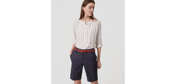 Loft Basketweave Walking Shorts In Marisa Fit