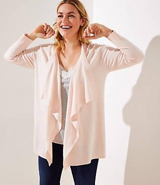 Loft Plus Draped Open Cardigan