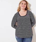 Loft Plus Striped Scoop Neck Tee