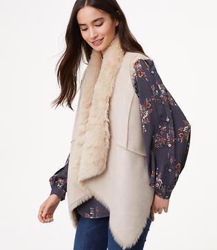 Loft Reversible Faux Fur Vest
