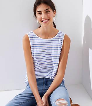Loft Striped Bow Back Vintage Soft Tank