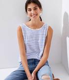 Loft Striped Bow Back Vintage Soft Tank