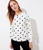 Loft Polka Dot Velour Sweatshirt